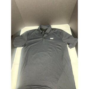 PXG Polo Shirt Mens Medium Black Parsons Xtreme Golf Performance Stretch Logo